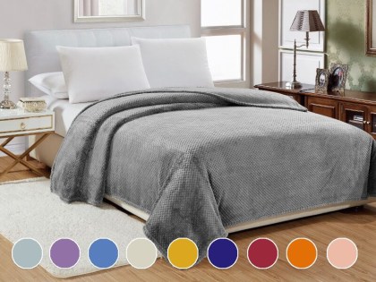 Κουβέρτα Υπέρδιπλη Βελουτέ Popcorn Jacquard Flannel Γαρύφαλλο 220x240 | Γαρύφαλλο - Λευκά Είδη